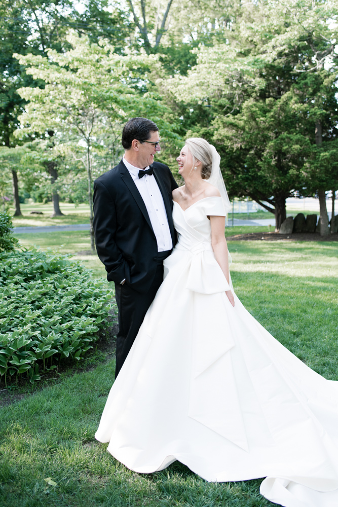bride and dad after first look