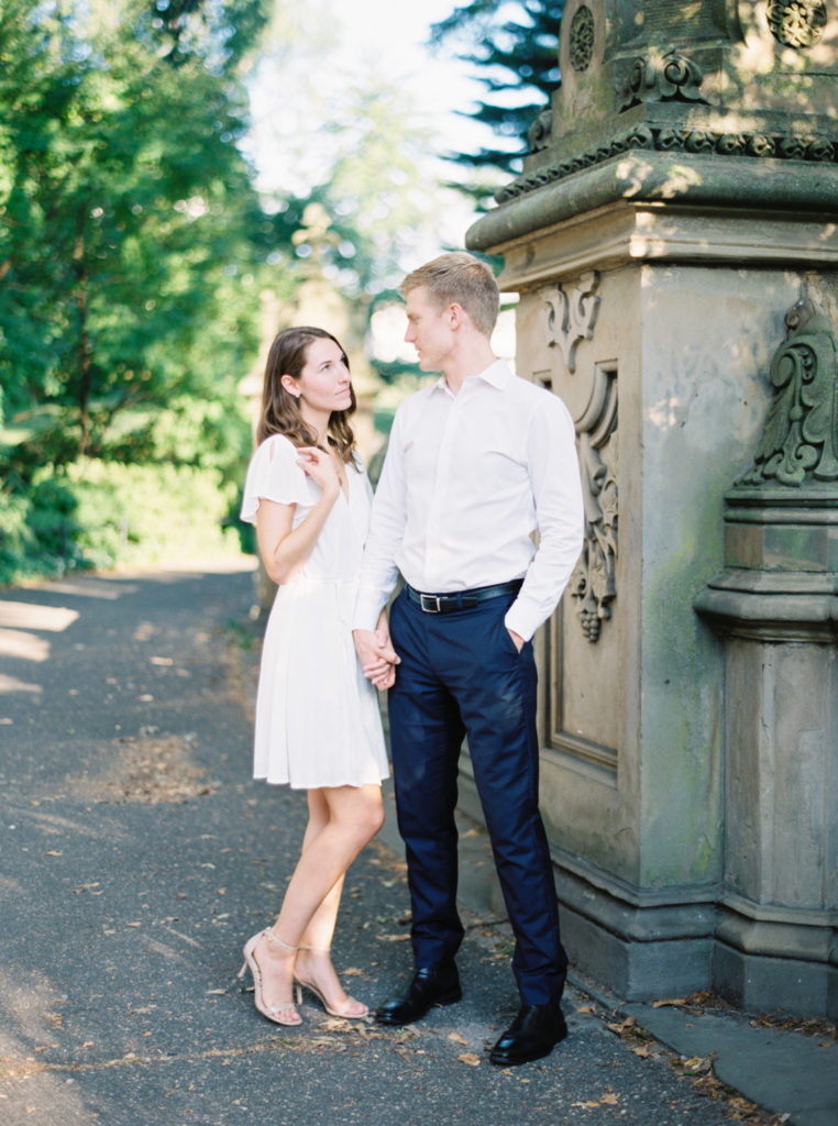 glowing at bethesda terrace engagement session