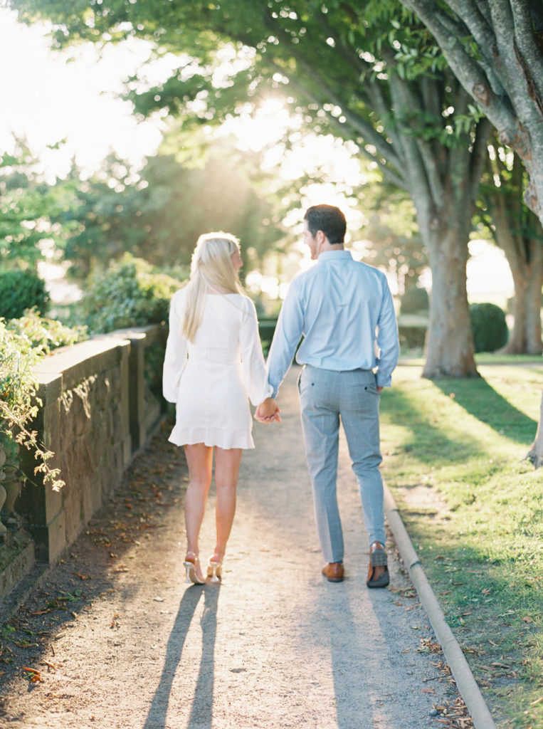 blurry walking away at Harkness Memorial engagement session