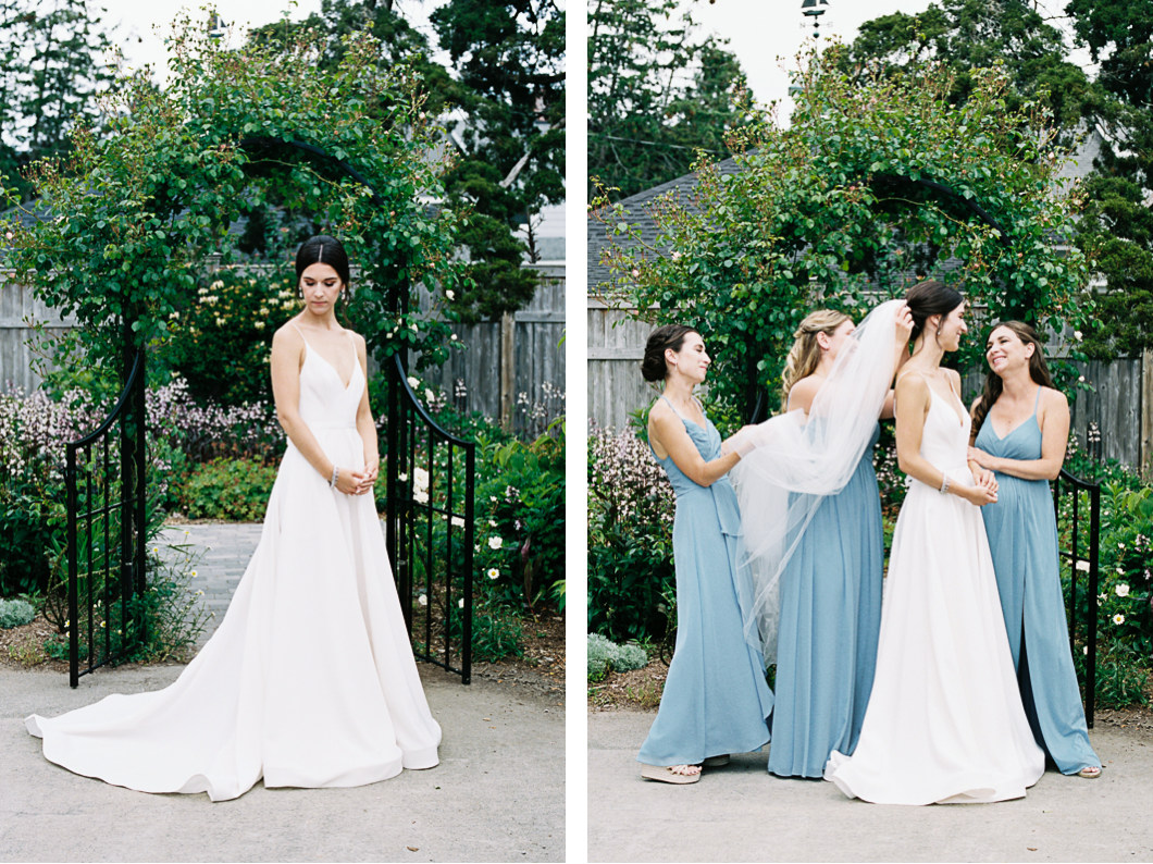 bridal details with bridesmaids