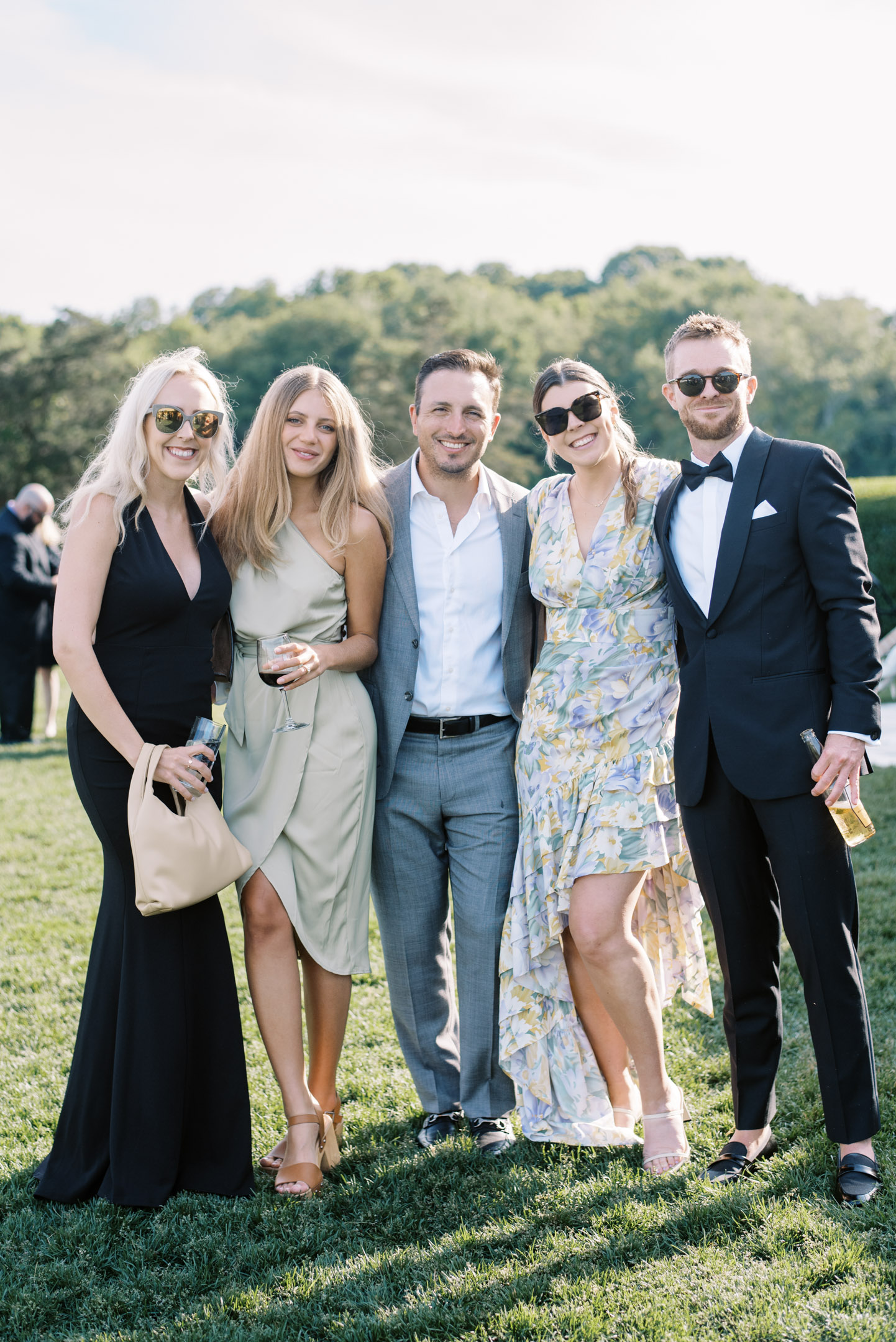 fashionable guests at the vineyard wedding