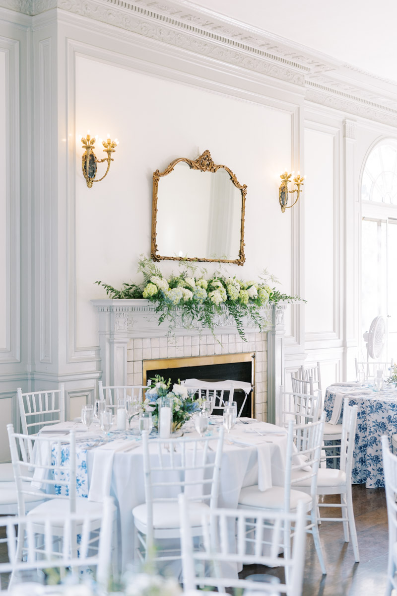 dining room at eolia mansion wedding