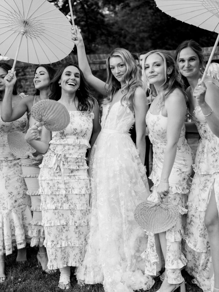 bridesmaids during reception
