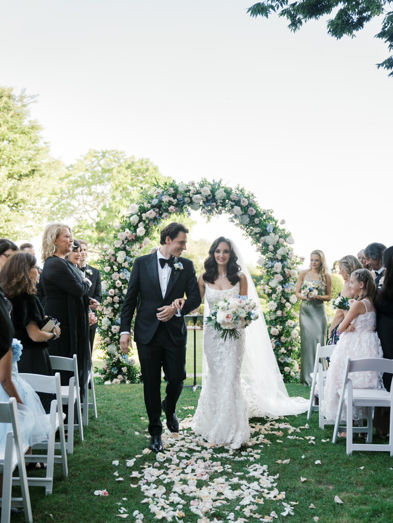 Bride and groom recessional.