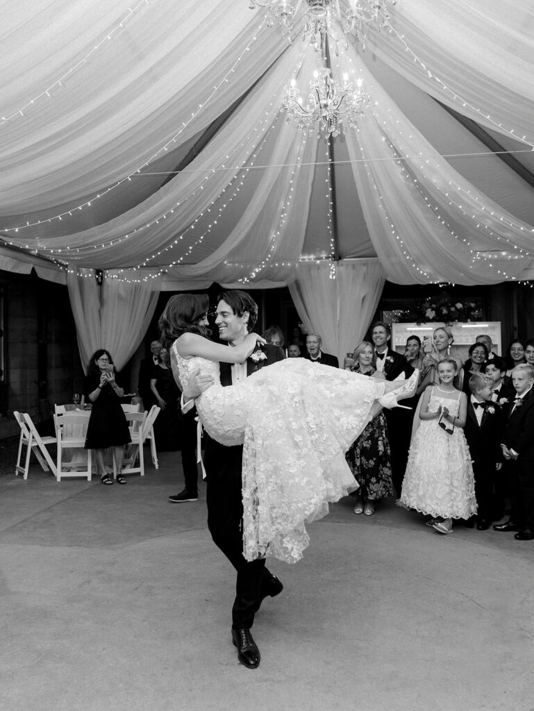 Bride and groom first dance