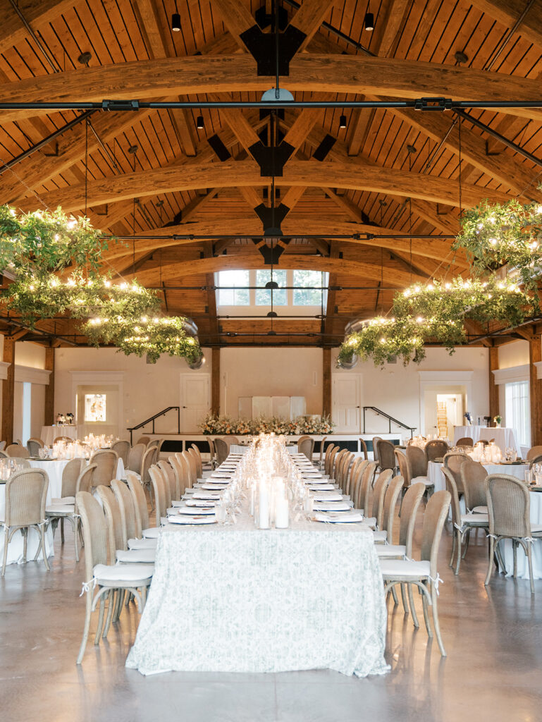 The inside details of the reception space at the Hildene.