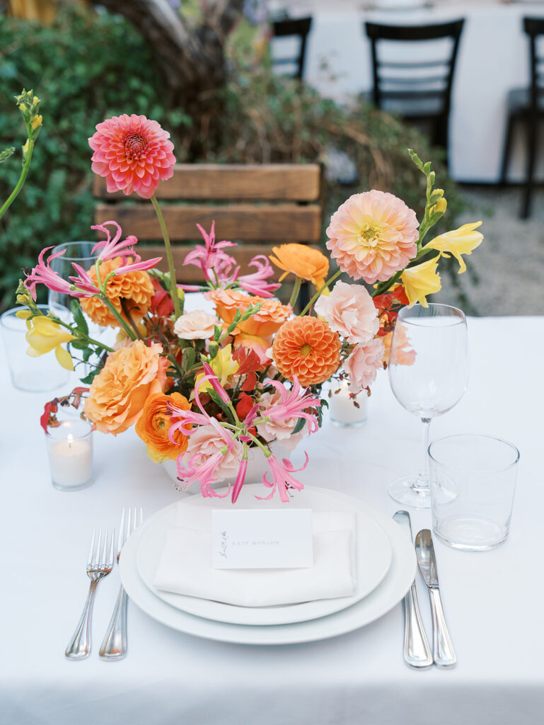 Up close tabletop picture at this Brooklyn Rehearsal Dinner.