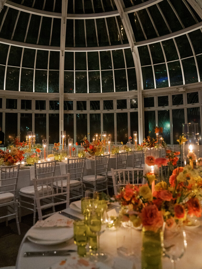View of tables at the Palm House.