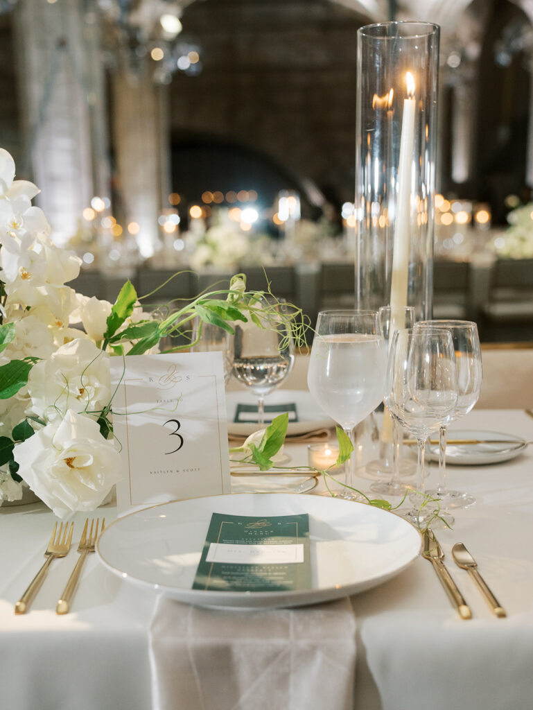 A close up angle of the tablescapes at this Guastavino's wedding.