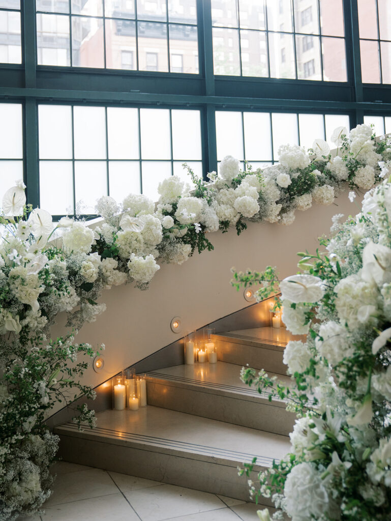 The floral staircase inside Guastavino's.