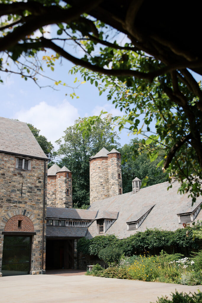 Outside photo of the barns in the courtyard.