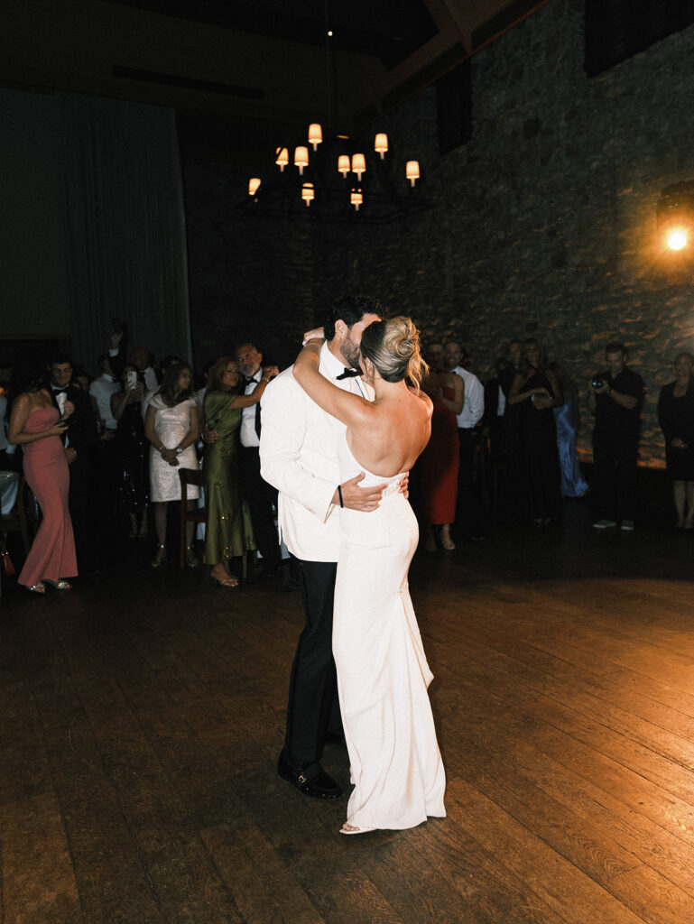The bride and groom's first dance.